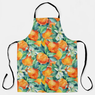 Mandarine Orange: Aquarellfarben-Retro-Illustratio Schürze