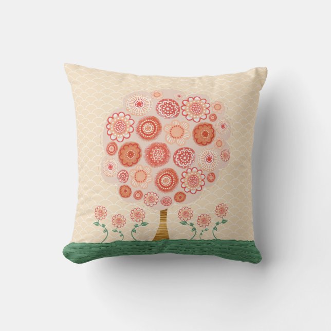 Mandarine Orange Blossom Tree Originelle Kunst-Kis Kissen (Vorderseite)