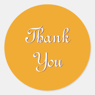 Mandarine Orange Bright Vielen Dank Runder Aufkleber