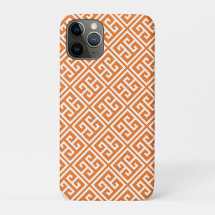 Mandarine Orange griechisches Schlüsselmuster Case-Mate iPhone Hülle