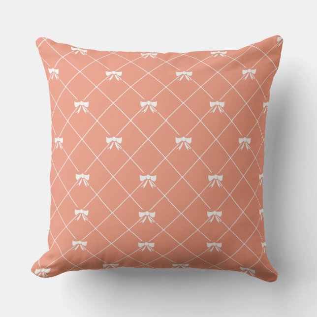 Mandarine Orange Monogram Kissen Für Draußen (Vorderseite)