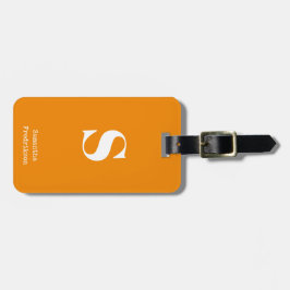 Mandarine Orange Monogram Name Stilvolle Schreibma Gepäckanhänger