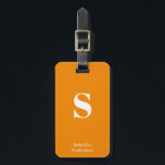 Mandarine Orange Monogram Name Stilvolle Schreibma Gepäckanhänger<br><div class="desc">Dicke Mandarine Orange Monogram Name Stilvolle Schreibmaschine Gepäckmarke für Ihre Reise und Ihren Urlaub,  passen Sie diese stilvolle Tasche Tag es mit Ihrem eigenen ersten Monogramm und Namen.</div>