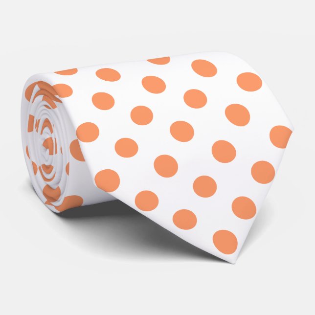 Mandarine Orange Polka Dots Circles Krawatte (Gerollt)