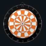 Mandarine Orange Schwarz/Weiß Dartscheibe<br><div class="desc">Mandarine Orange Schwarz-Weiß-DIN-Tafel</div>