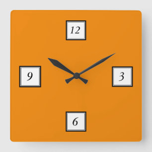 Mandarine-orange Spitzen gefärbt Quadratische Wanduhr