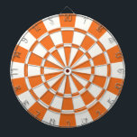 Mandarine Orange und Weiß Dartscheibe<br><div class="desc">Mandarine Orange und White Dart Board</div>