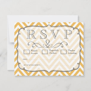 Mandarine Orange Zickzack Wedding RSVP Cards Karte