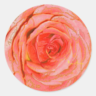 "MANDARINE-ROSE " RUNDER AUFKLEBER