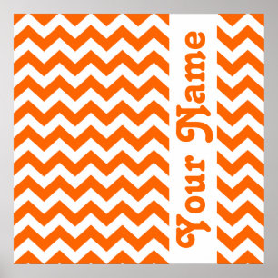 Mandarine Safari Zickzack mit benutzerdefiniertem Poster