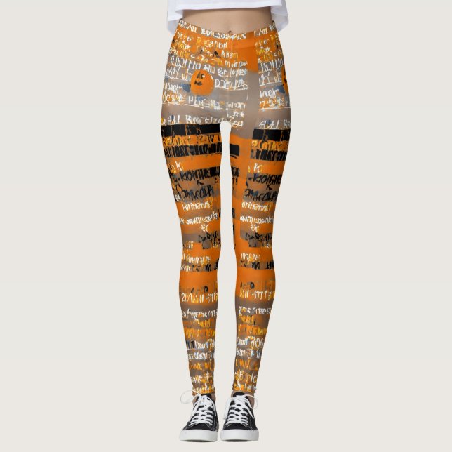 Mandarine Traum Leggings: Artistic Orange Splendor Leggings (Vorderseite)