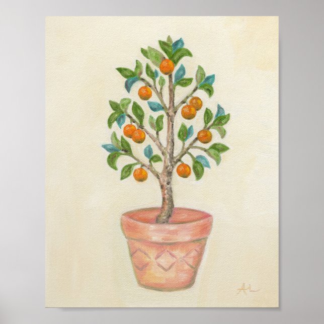 Mandarine Tree Art Print Poster (Vorne)