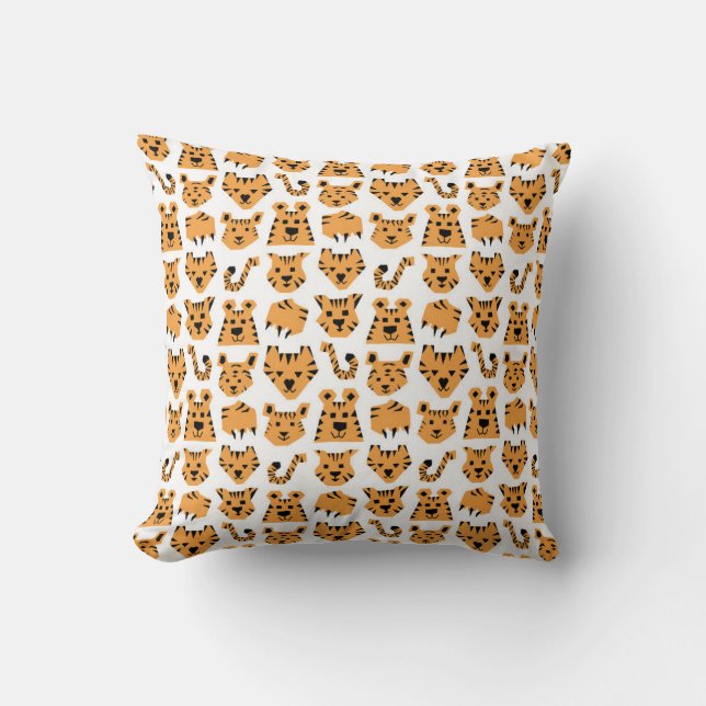 Mandarine Triangle Tigers Kissen (Vorderseite)