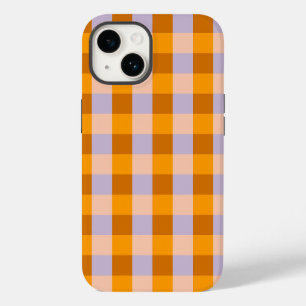 Mandarine- und Lavendelgingham-Karo Case-Mate iPhone 14 Hülle