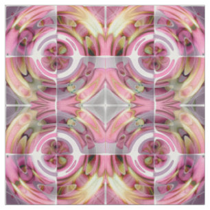 Mandarine-und Rosen-abstrakte Collage Stoff