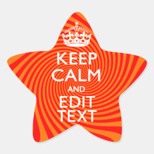 Mandarine und Rot-Swirl-Dekoration für Ihre Behalt Stern-Aufkleber