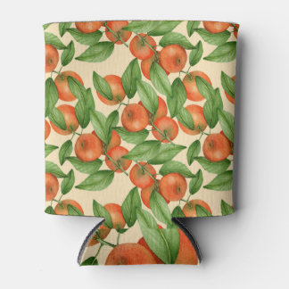 Mandarine Wasserfarbe, nahtlose Fruchtmuster. Dosenkühler