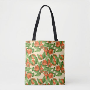 Mandarine Wasserfarbe, nahtlose Fruchtmuster. Tasche