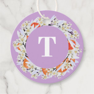 Mandarine Zitrusfrüchte blühende Branchen Wreath F Geschenkanhänger