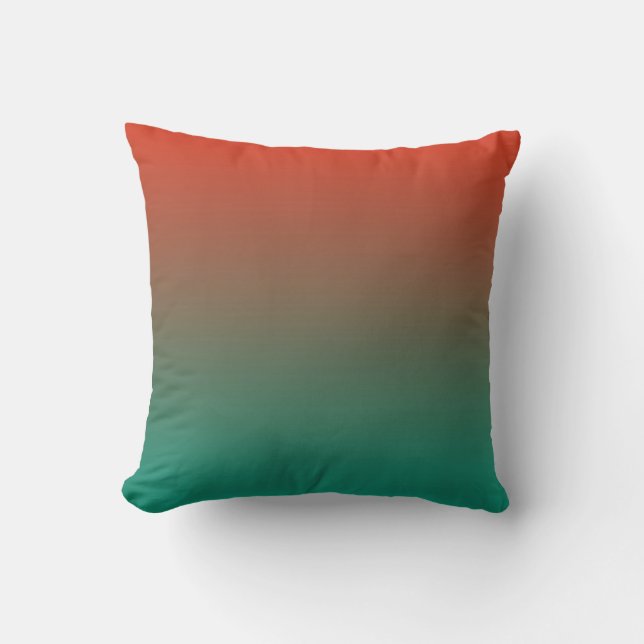 Mandarine zu Aquamarinen Horizen Kissen (Vorderseite)