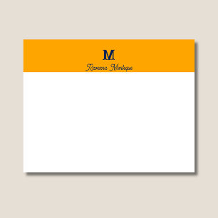 Mandarinen Chic Personalisierter Name Buchstabe Mo Mitteilungskarte
