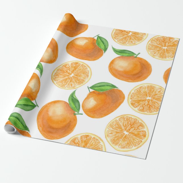 Mandarinen Geschenkpapier (Ungerollt)