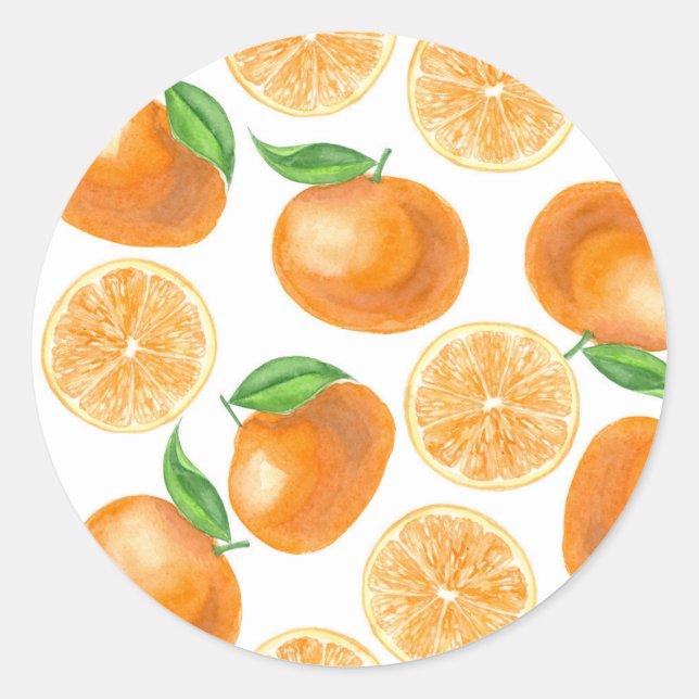 Mandarinen Runder Aufkleber (Vorderseite)