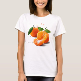 Mandarinen und Splash der Aquarellmalerei T-Shirt