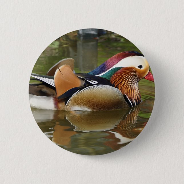 Mandarinenente Button (Vorderseite)