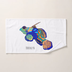 Mandarinfish Cartoon Illustration Badhandtuch Set