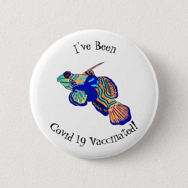 Mandarinfish Cartoon Illustration Button (Vorderseite)