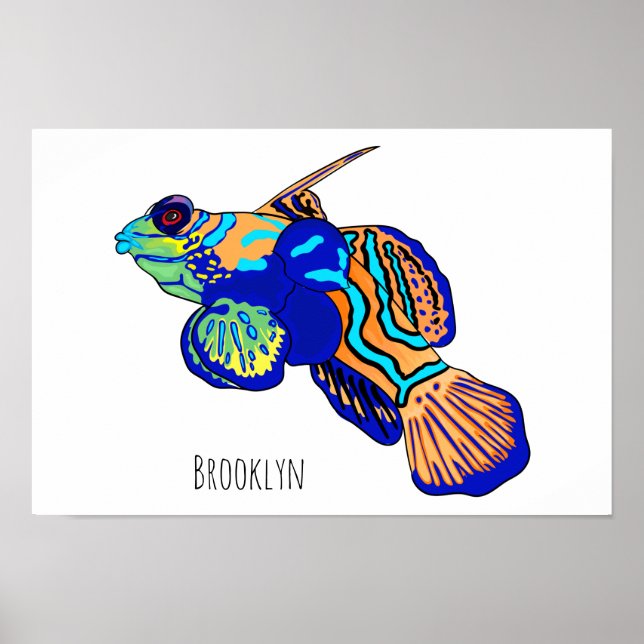 Mandarinfish Cartoon Illustration Poster (Vorne)