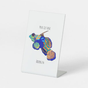 Mandarinfish Cartoon Illustration Sockelschild
