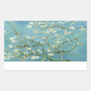 Mandel-Blüte durch Van Gogh Rechteckiger Aufkleber