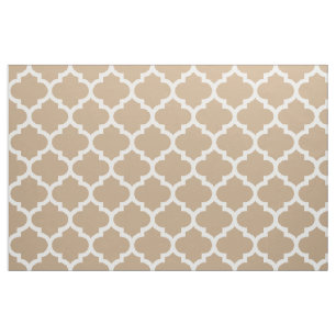 Mandel-Brown-Marokkaner Quatrefoil Gitter-Gewebe Stoff