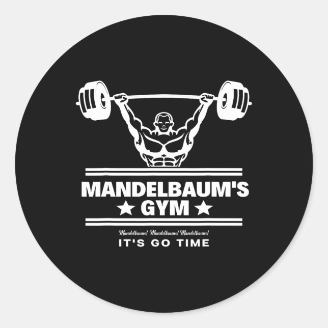Mandelbaum Gym - Es ist Zeit! Runder Aufkleber (Vorderseite)