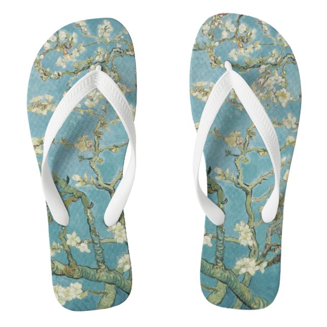 Mandelbaum in Blüte von Vincent Van Gogh Flip Flops (Fußbett)