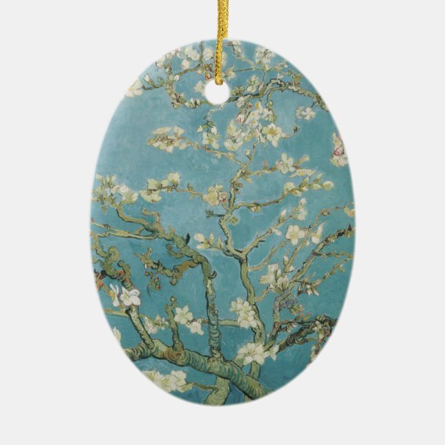 Mandelbaum in Blüte von Vincent Van Gogh Keramik Ornament (Vorne)