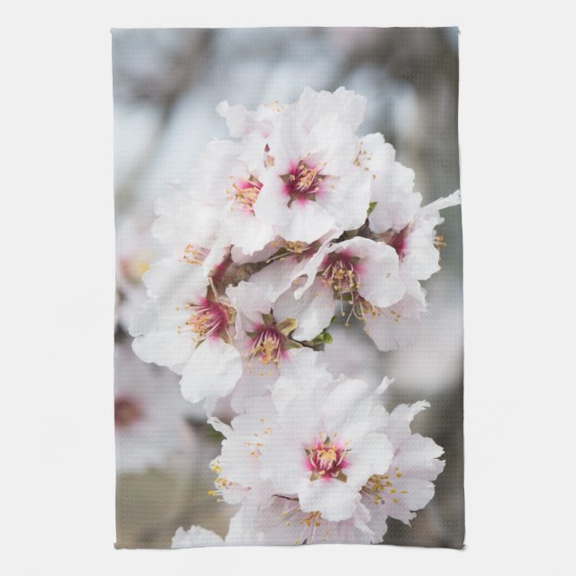Mandelblüte Geschirrtuch (Vertikal)