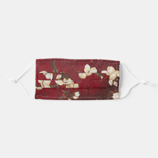 Mandelblüten mit roter Textur Mund-Nasen-Maske Aus Stoff