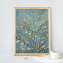 Mandelblüten-Vintage-Wandkunst