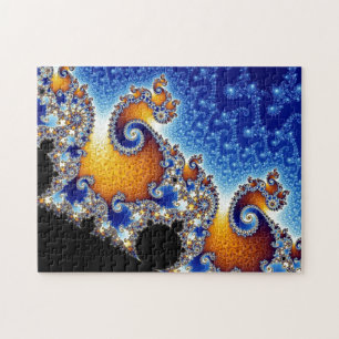 Mandelbrot blaues doppeltes gewundenes Fraktal