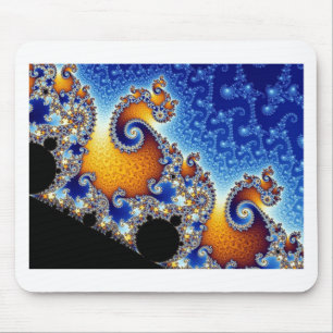 Mandelbrot Blue Double Spiral Fraktal Mousepad
