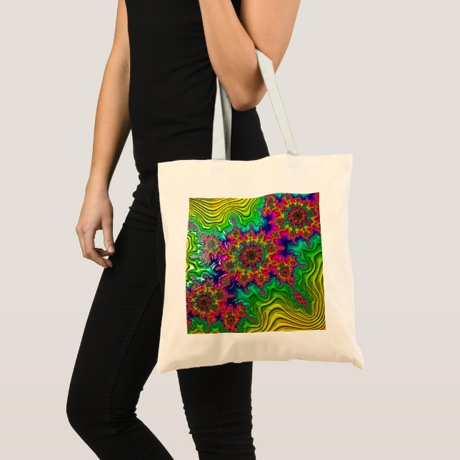 Mandelbrot Color Explosion Budget Tasche (Vorderseite (Produkt))