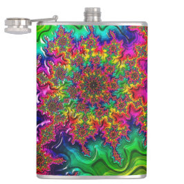 Mandelbrot Color Explosion Hip Flask Flachmann