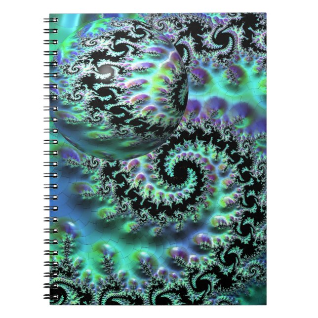 Mandelbrot Discovery with Sphere Spiral Notebook Notizblock (Vorderseite)