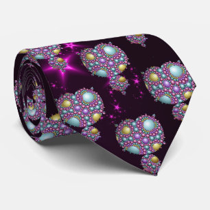 Mandelbrot Fraktal Apollonische Sphere Lila Gold Krawatte