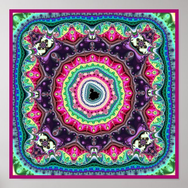 Mandelbrot Fraktal Design Poster (Vorne)