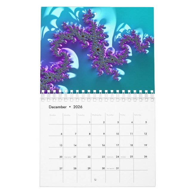 Mandelbrot Fraktal Kalender (Dez 2026)