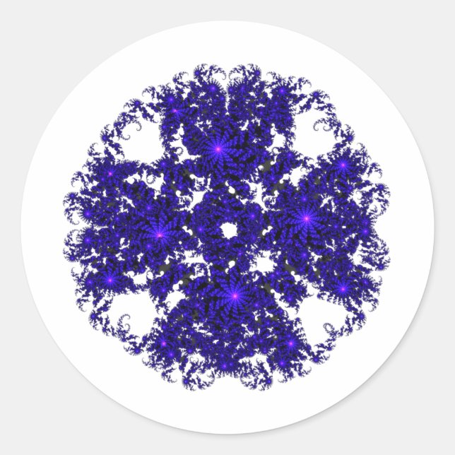 Mandelbrot Fraktal Lila Circle Runder Aufkleber (Vorderseite)